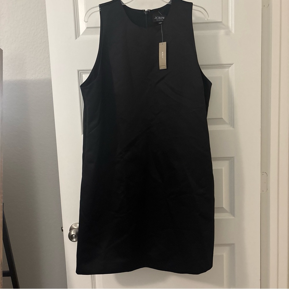 J Crew Collection Maxine Black Sheath Dress Duchesse satin SZ XXL Luxurious NWT